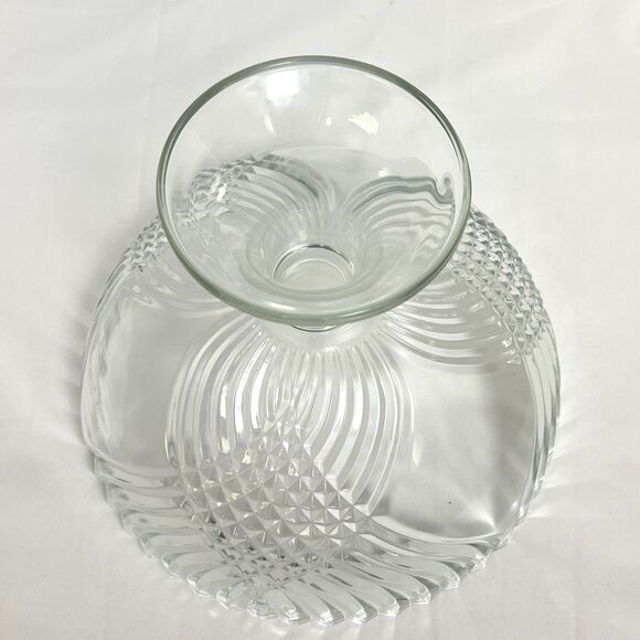 VTG Indiana Glass Centerpiece Bowl Facet-Cut Clear Glass Pedestal Fruit Dish EUC - Picture 11 of 13